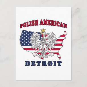 Detroit Michigan Polish Postkarte