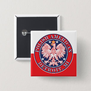 Detroit Michigan Polnischer Adler Button