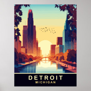 Detroit, Michigan, Reise Poster