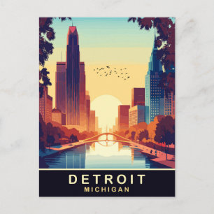 Detroit, Michigan, Reise Postkarte