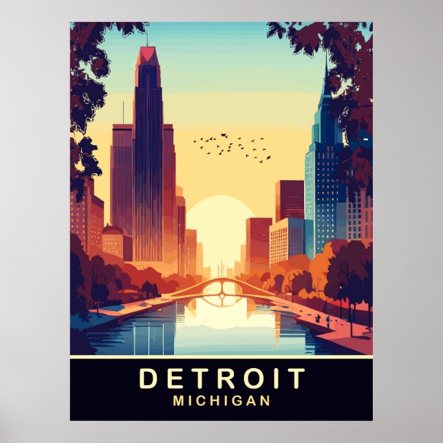 Detroit, Michigan, Reisen Poster (Vorne)