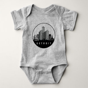 Detroit Michigan Skyline Baby Strampler