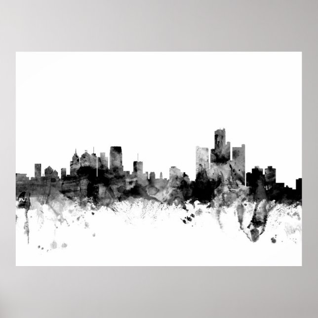 Detroit Michigan Skyline Poster (Vorne)
