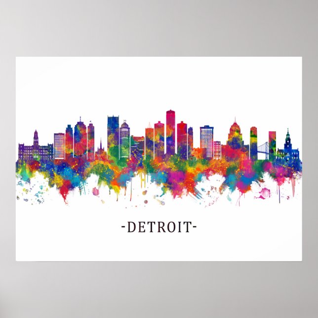 Detroit Michigan Skyline Poster (Vorne)