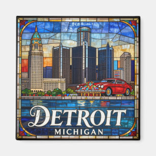 Detroit Michigan Stadtbild 🚘 Magnet