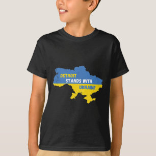 Detroit Michigan steht hinter der Ukraine T-Shirt