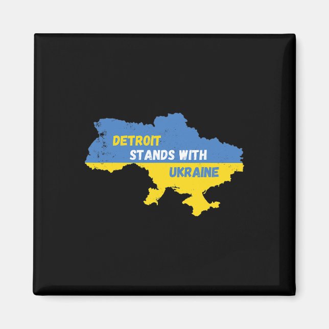 Detroit Michigan steht mit der Ukraine  Magnet (Vorne)