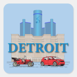 Detroit Michigan United Staaten Quadratischer Aufkleber