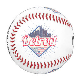 Detroit Michigan United Staaten Skyline Vintag USA Baseball