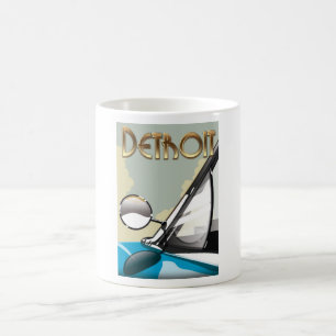 Detroit Michigan Vintages Fahrplakat Kaffeetasse