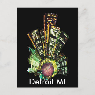 DETROIT MINI PLANET POSTKARTE