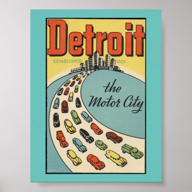 Detroit Motor City Poster (Vorne)