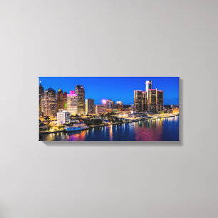Detroit Oktober Skyline Canvas Print Leinwanddruck