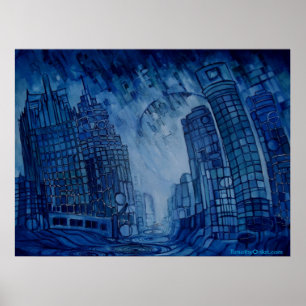 Detroit on Rocks II - Canvas Print Poster