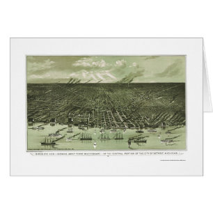 Detroit, panoramische Karte MI - 1889