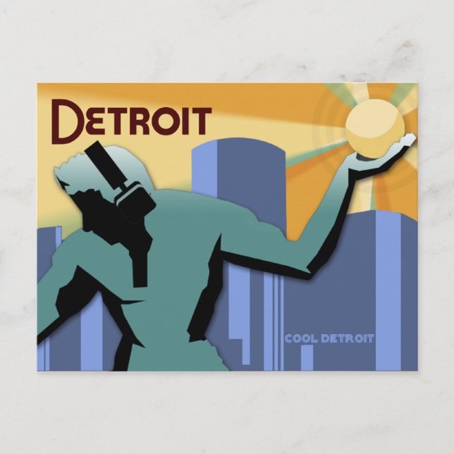 Detroit Postcard Postkarte (Vorderseite)
