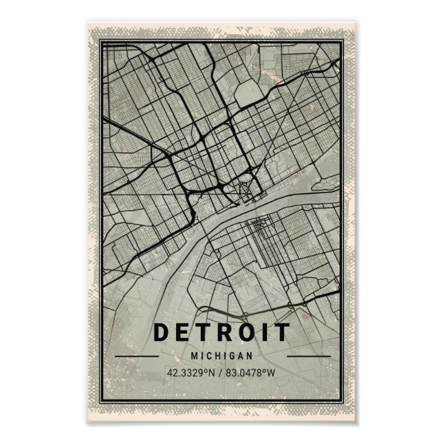 DETROIT PRINT POSTER CANVAS Michigan (Vorne)