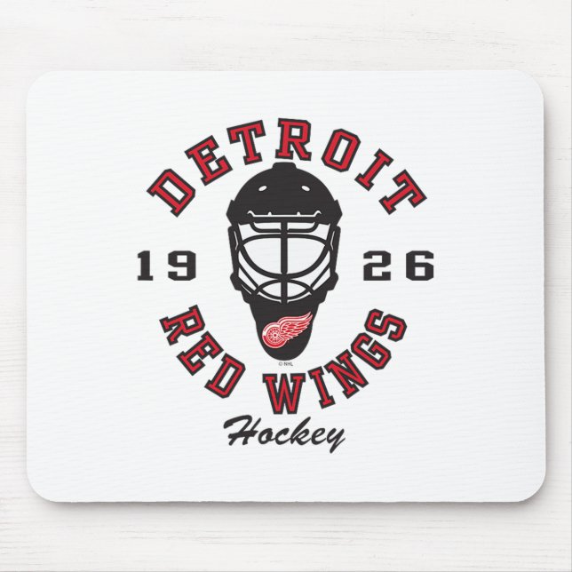Detroit Red Wings Hockey Mask Gray Officially Lice Mousepad (Vorne)