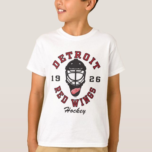 Detroit Red Wings Hockey Mask Gray Officially Lice T-Shirt (Vorderseite)