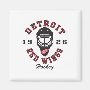 Detroit Red Wings Hockeymaske Weiß Offiziell lizen Magnet
