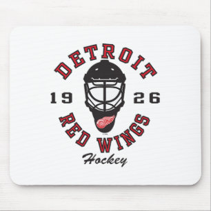 Detroit Red Wings Hockeymaske Weiß Offiziell lizen Mousepad