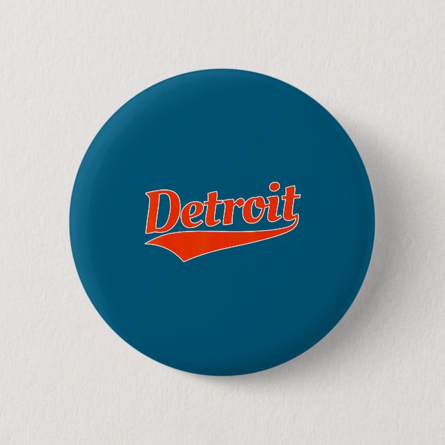 Detroit - Retro-Design - klassisches Detroit - thr Button (Vorderseite)