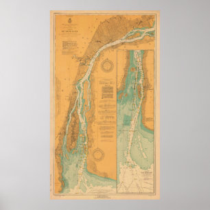 Detroit River Diagramm-Karte Poster