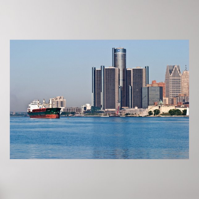 Detroit River Skyline Poster (Vorne)