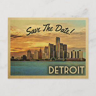 Detroit Save the Date Michigan Ankündigungspostkarte