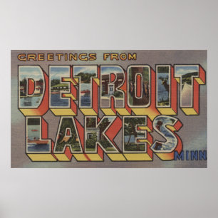 Detroit Seen, Minnesota - Große Briefmarkenszenen Poster