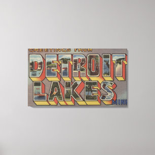 Detroit Seen, Minnesota - große Buchstabe-Szenen Leinwanddruck