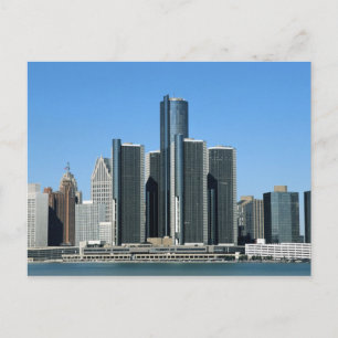 Detroit Skyline 4 Postkarte