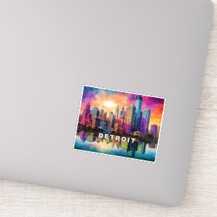 Detroit Skyline Abstrakt Art Aufkleber