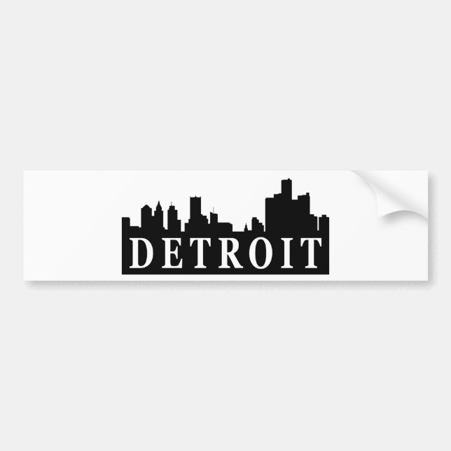 Detroit-Skyline Autoaufkleber (Vorne)
