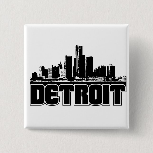 Detroit-Skyline Button (Vorderseite)