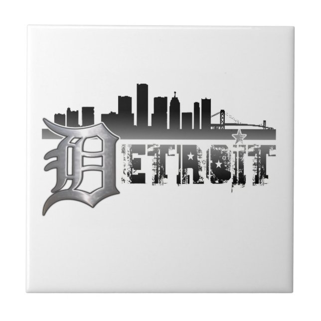 Detroit-Skyline Fliese (Vorderseite)