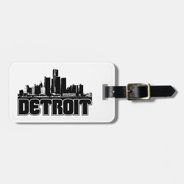Detroit-Skyline Gepäckanhänger (Vorderseite horizontal)