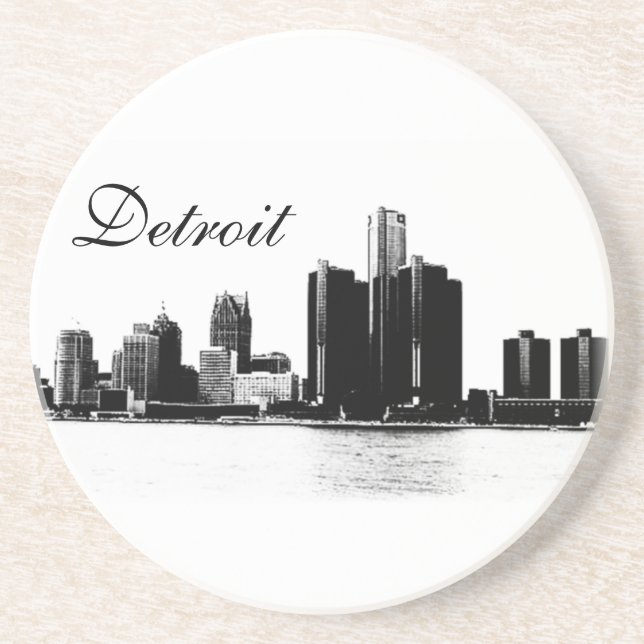 Detroit-Skyline Getränkeuntersetzer (Vorne)