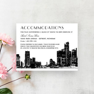 Detroit-Skyline-Hochzeitsunterkünfte Begleitkarte