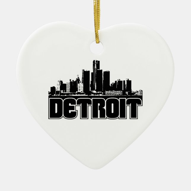 Detroit-Skyline Keramikornament (Vorne)