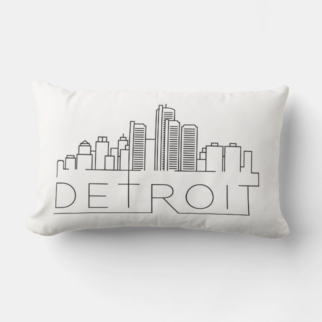 Detroit Skyline Lendenkissen (Vorderseite)