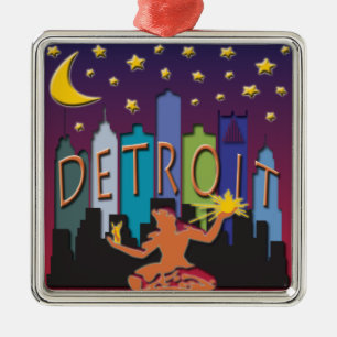 Detroit-Skyline-Mega- Farbe Ornament Aus Metall