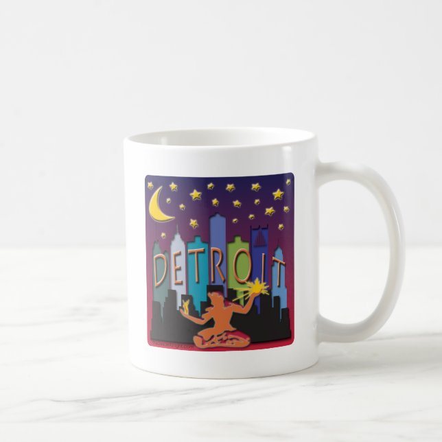 Detroit-Skyline-Mega- Farbe Tasse (Rechts)