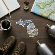 Detroit Skyline Michigan Sticker