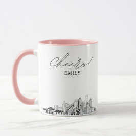 Detroit Skyline Personalisierte Hochzeitskaffee-Ta Tasse
