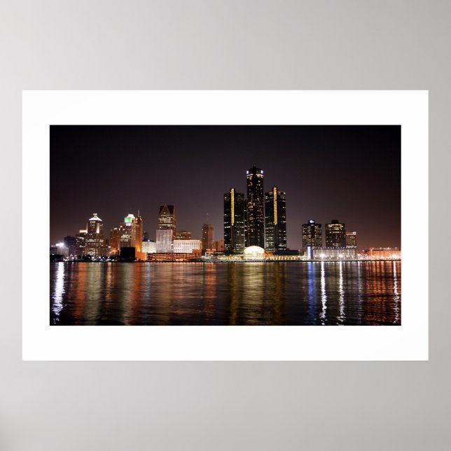 Detroit Skyline Poster (Vorne)
