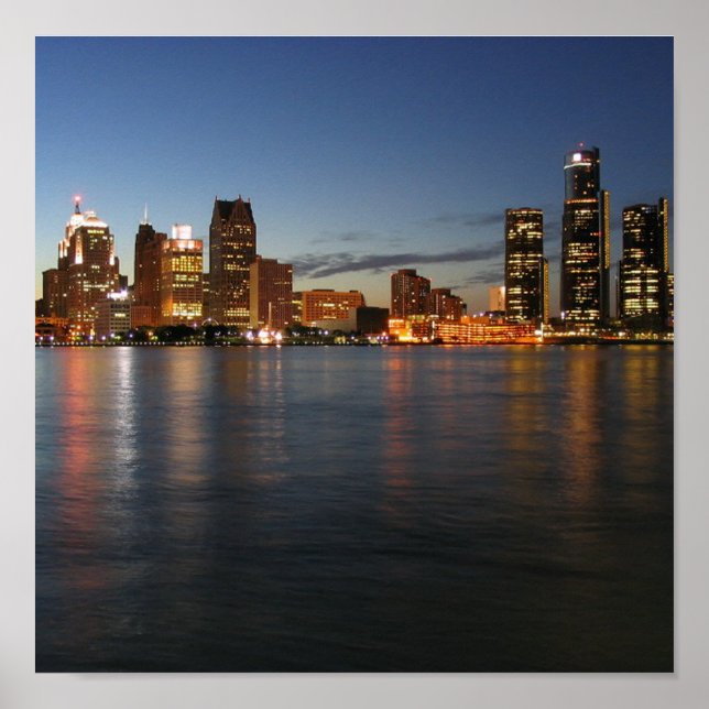 Detroit Skyline Poster (Vorne)