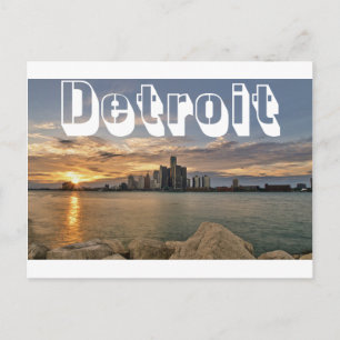 Detroit Skyline Postkarte