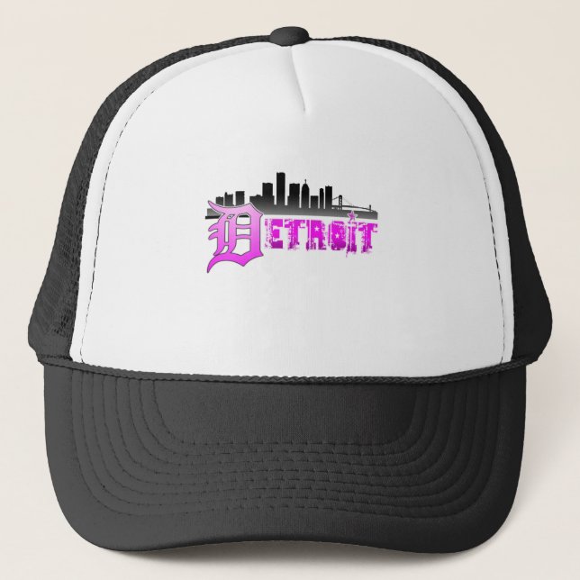 Detroit-Skyline Truckerkappe (Vorderseite)