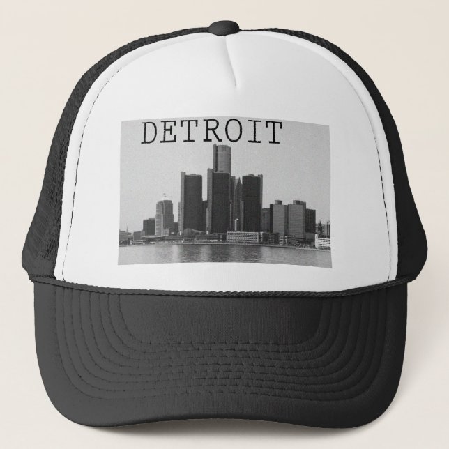Detroit-Skyline Truckerkappe (Vorderseite)